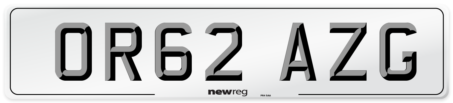 OR62 AZG Number Plate from New Reg